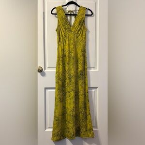 Topshop Bright Yellow Maxi Dress with Black Pattern